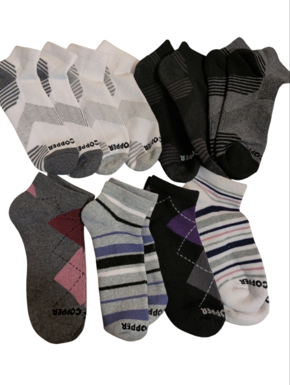 New TOMMIE COPPER compression Ankle Socks 8 Pairs Bundle